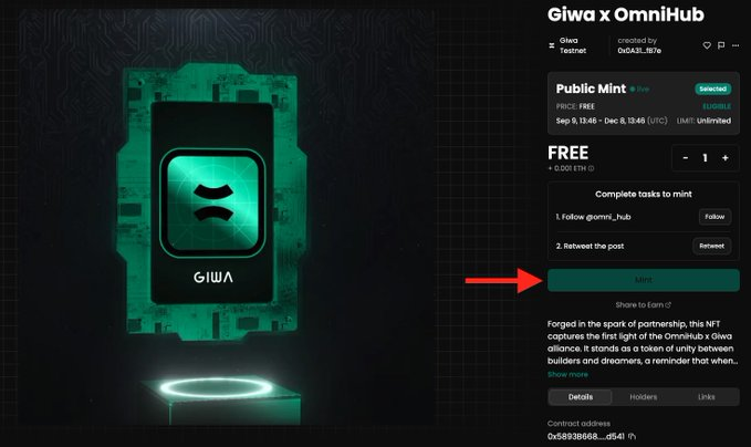 Giwa测试网空投速撸:Upbit亲儿子L2,1s块时免费NFT,ETH拥堵终结者!